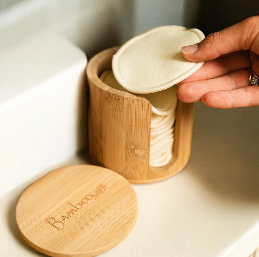 Bamboo Facial Rounds with Holder